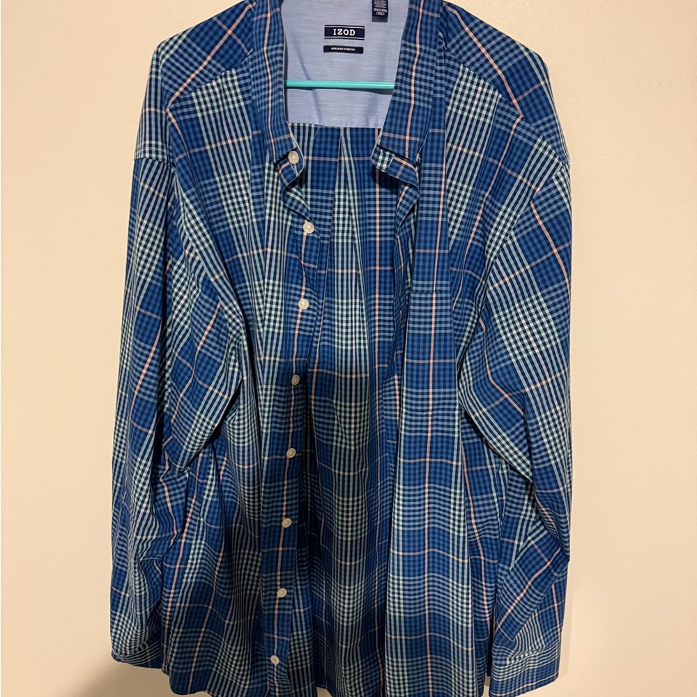 Izod Gray Non-Iron Stretch Shirt 3XLT